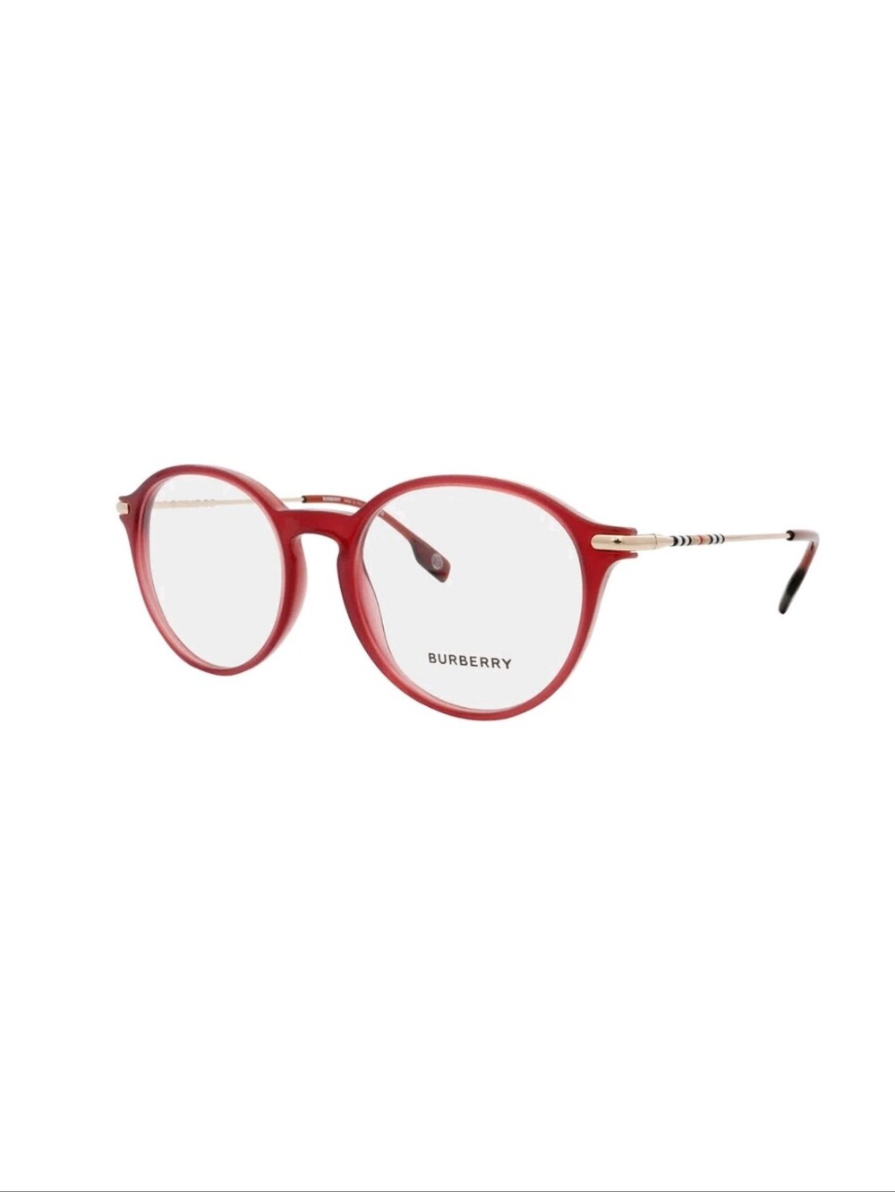 Burberry Red Round Gold Temples Womens Glasses Eyewear